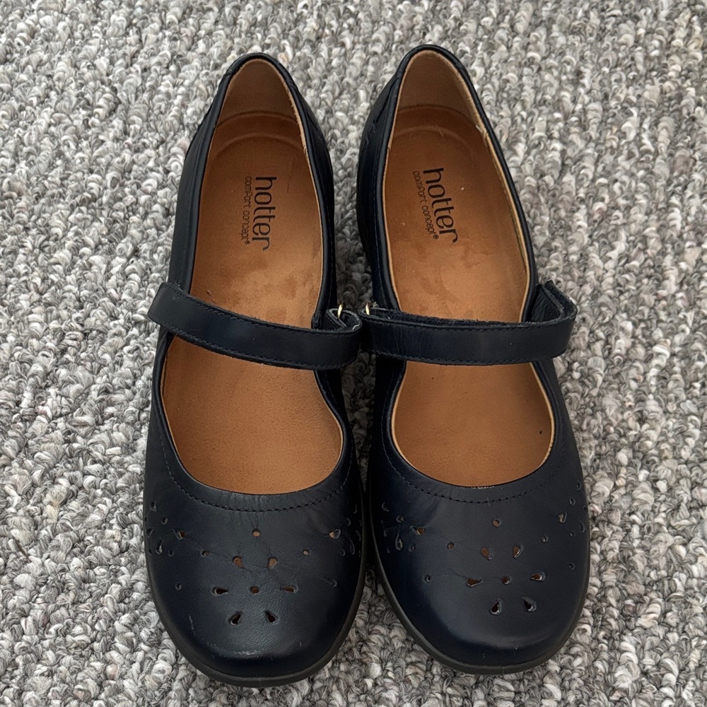 Hotter Navy Mary Jane Shoes